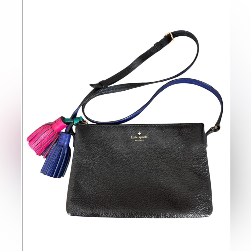Kate Spade New York Leila Reservoir Road Carolyn black leather pebbles crossbody